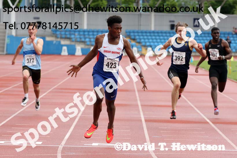 Mens under-20s 200 metres, Northern Championships, Sport City, Manchester. Photo: David T. Hewitson/Sports for All Pics